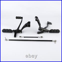 Black/Chrome Forward Controls Pegs Levers Linkage Fit For Harley Sportster XL883