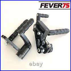 Black Polished Billet Forward Foot Pegs Controls Harley 00-17 Softail FXST FLST