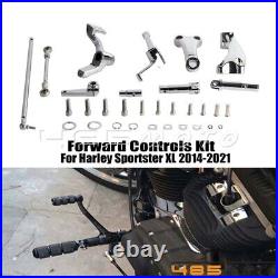 Chrome Foot Pegs Forward Control Kit for Harley Sportster XL 883 1200 2014-2021