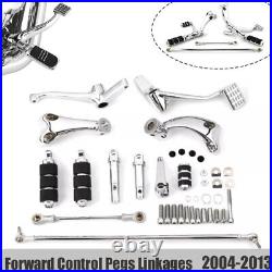 Chrome Footpegs Footrest Forward Controls Pegs Levers For 04 13 Sportster 1200