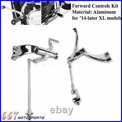 Chrome Forward Control Foot Pegs Kit For Harley Iron 883 XL883N Sportster 1200