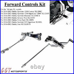 Chrome Forward Control Foot Pegs Kit For Harley Iron 883 XL883N Sportster 1200