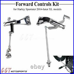 Chrome Forward Control Foot Pegs Kit For Harley Iron 883 XL883N Sportster 1200