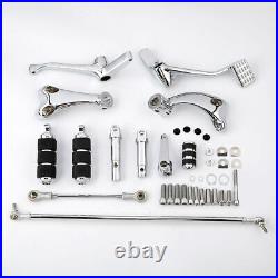 Chrome Forward Control FootPeg Levers Linkage For 1200 Custom/883 Iron/883 Low