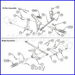 Chrome Forward Control FootPeg Levers Linkage For 1200 Custom/883 Iron/883 Low