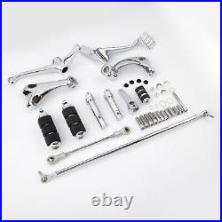 Chrome Forward Control FootPeg Levers Linkage For 1200 Custom/883 Iron/883 Low