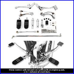 Chrome Forward Control Levers Linkages Fit For Harley Sportster 883 1200 04-13