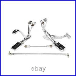 Chrome Forward Control Peg Linkages Levers Fit For Harley Sportster XL883 04-13