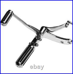 Chrome Forward Control Ribbed Pegs Mount Kit Fit For Harley Dyna Glide 1991-2014