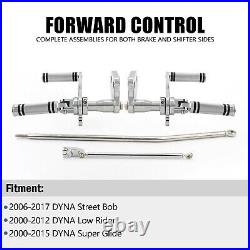 Chrome Forward Controls Foot Pegs Kit For Harley Dyna Street Bob 06-17 Low Rider