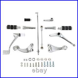 Chrome Forward Controls Kit Pegs Levers Linkages For Harley Sportster 2014-2022