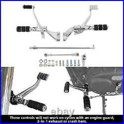 Chrome Forward Controls Kit Pegs Levers Linkages For Harley Sportster 2014-2022