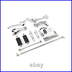 Chrome Forward Controls Kit Pegs Levers Linkages For Harley Sportster 883 1200