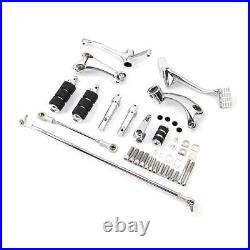 Chrome Forward Controls Kit Pegs Levers Linkages For Harley Sportster 883 1200