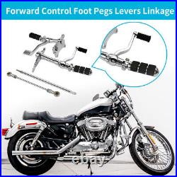 Forward Control Foot Pegs Levers Chrome Fit For Harley Sportster XL883 XL1200 00