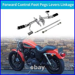 Forward Control Foot Pegs Levers Chrome Fit For Harley Sportster XL883 XL1200 00