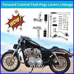 Forward Control Foot Pegs Levers Motorcycle Fit For Sportster XL883 XL1200 1992