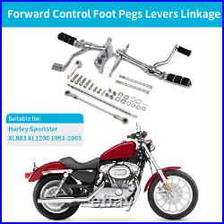 Forward Control Foot Pegs Levers Motorcycle Fit For Sportster XL883 XL1200 1992