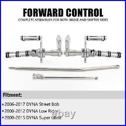 Front Foot Pegs Forward Controls Kit For Harley Dyna Low Rider 00-12 Super Glide