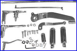 HD Chrome Forward Control Kit w Mount and Pegs Dyna Wide Glide 93-05