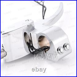 KiWAV Billet Chrome forward hand Control kit for Custom Motorcycle 1 25mm bar